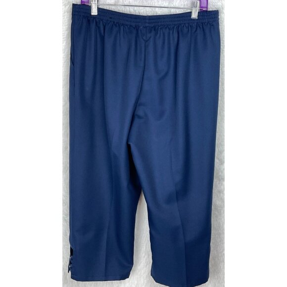 Alfred Dunner Size 10 Navy Capri Pants Pull On Elastic Waist - Picture 5 of 8